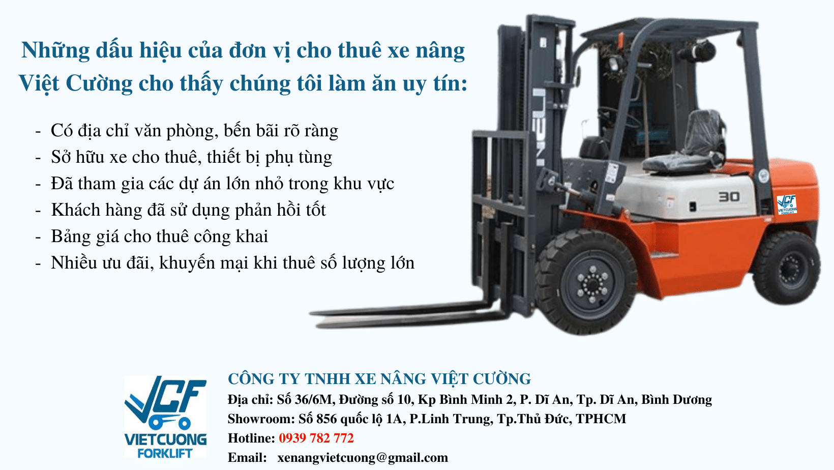 Alo Xe Nâng - Địa chỉ cung cấp dịch vụ cho thuê xe nâng tại Bình Dương