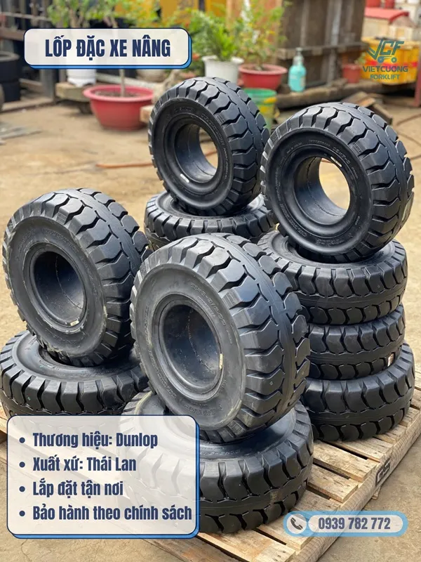 banh dac xe nang dunlop uy tin
