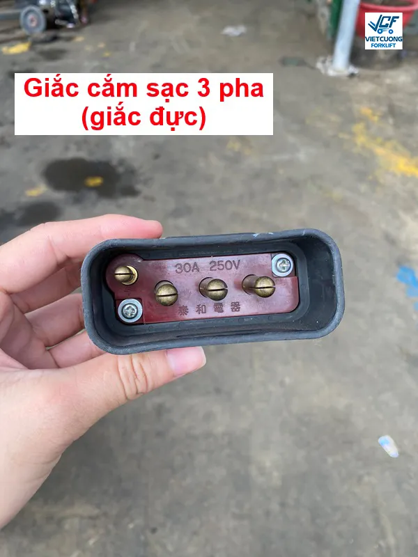 giac cam sac 3 pha xe nang dien giac duc 30a 250v