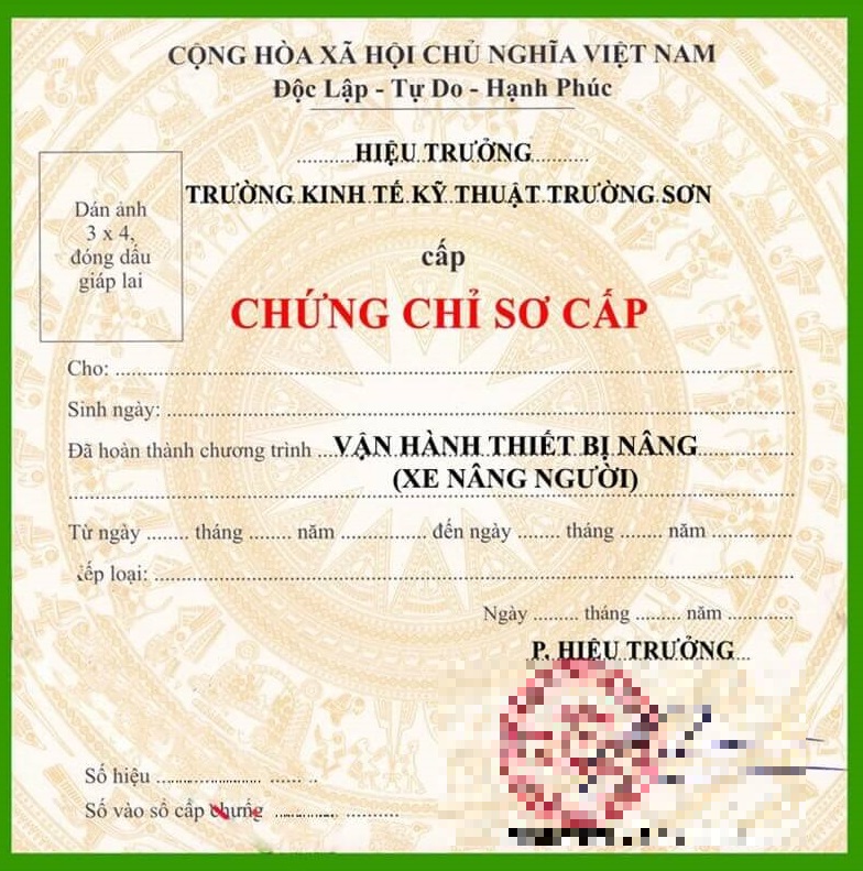 Chứng chỉ xe nâng gồm mấy loại?