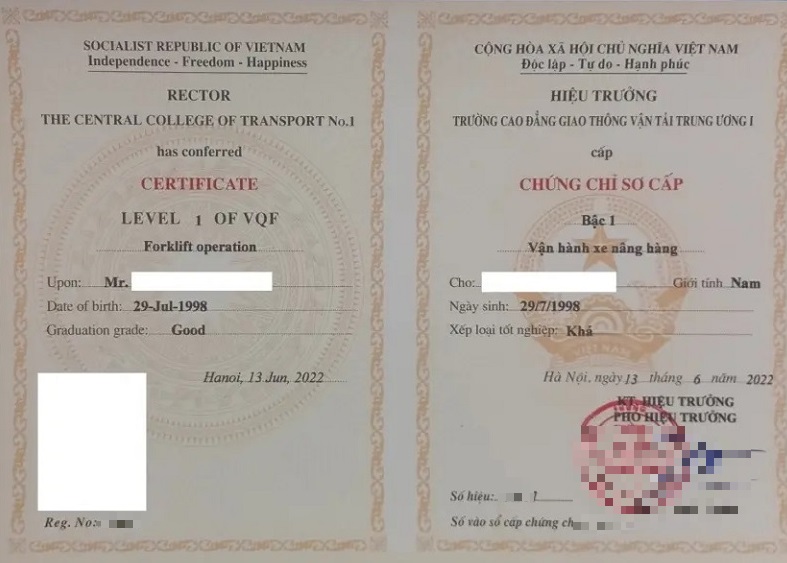 Chi phí học chứng chỉ xe nâng hết bao nhiêu?